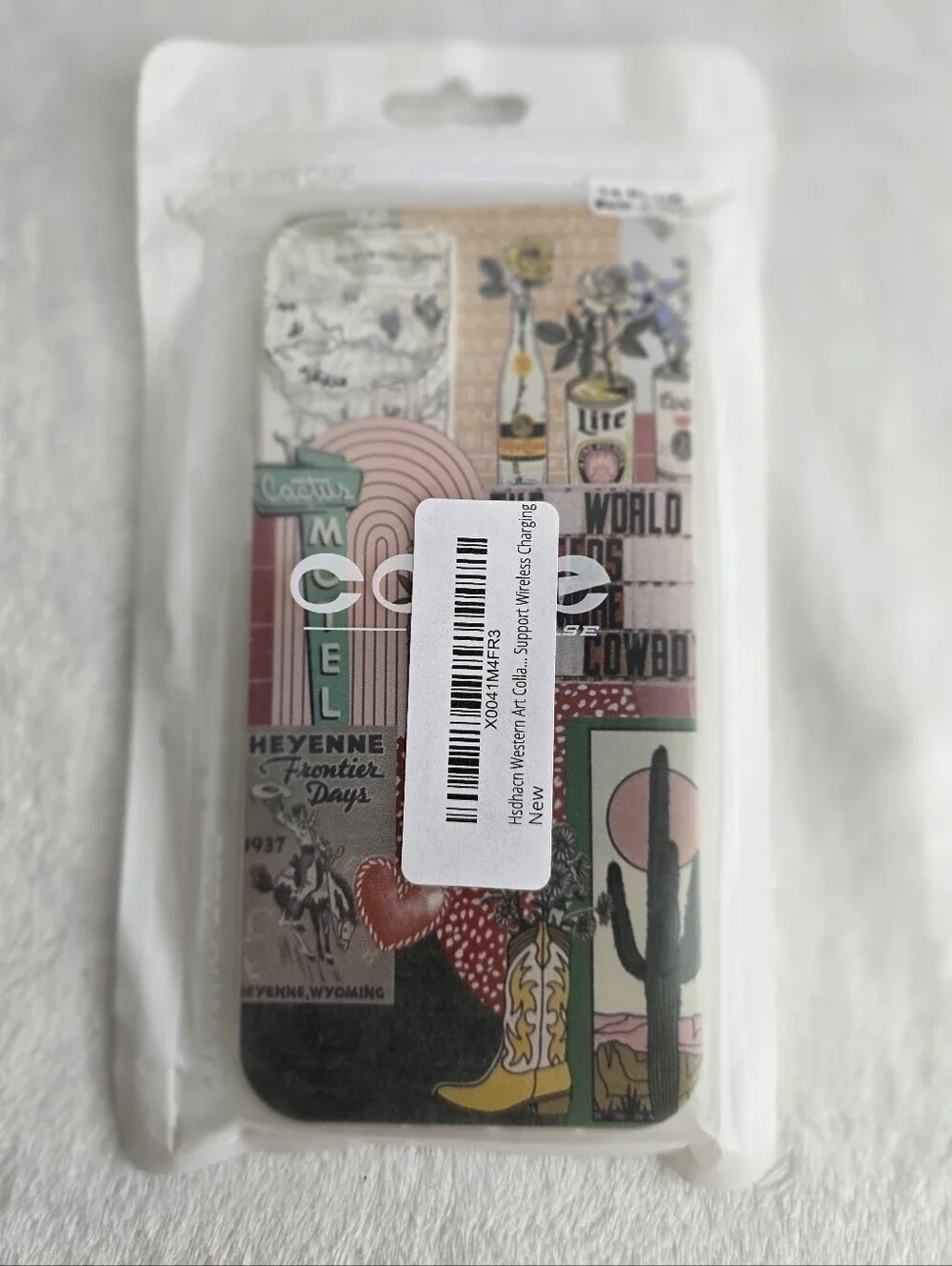 Western Boho Art Collage Phone Case for iPhone 14 Plus New in the Package